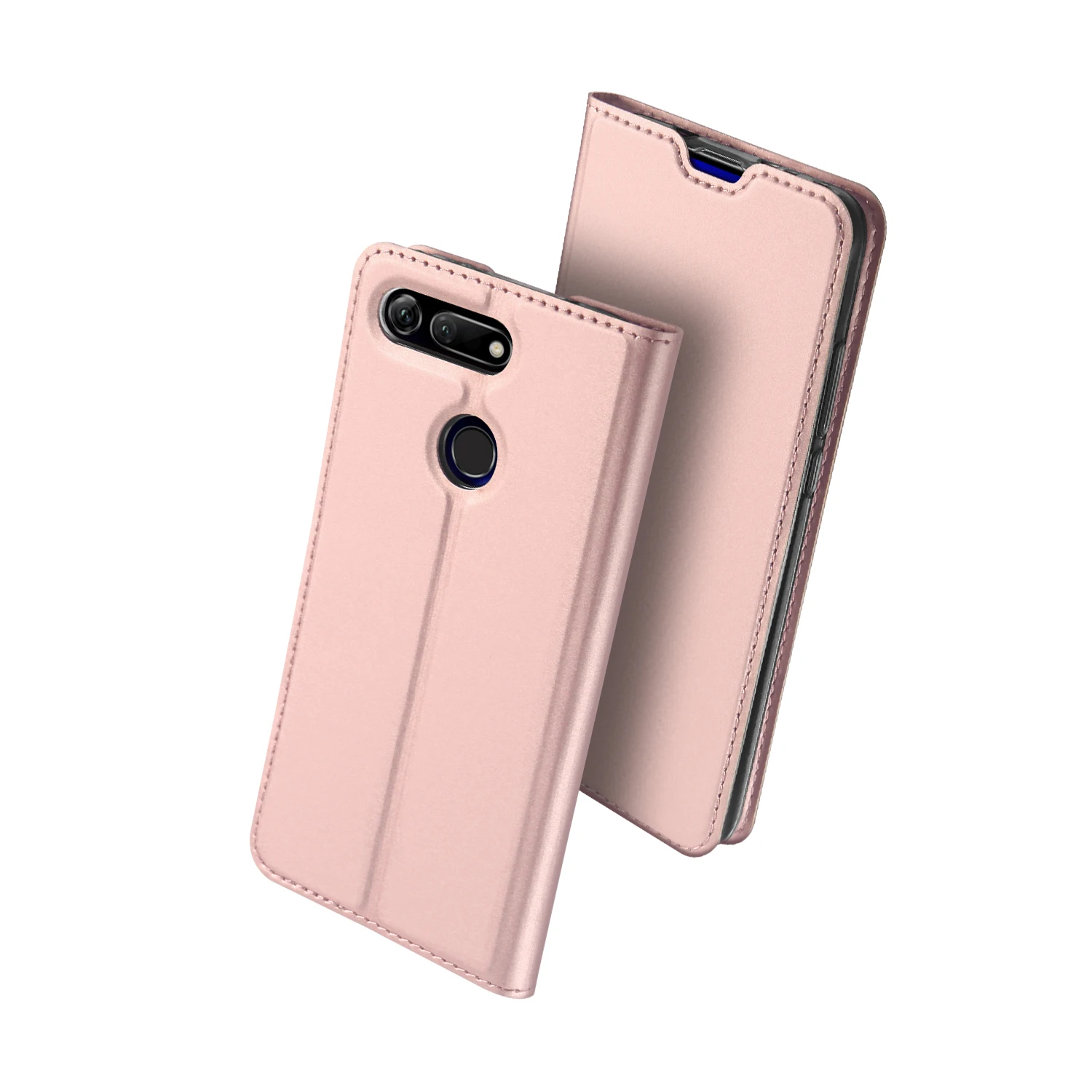 Роскошный Флип PU кожаный бумажник-книжка чехол для huawei Honor V20 чехол Honor View 20 PCT-L29 чехол для телефона Coque Hoesjes 6,4 дюймов - Цвет: Розово-красный