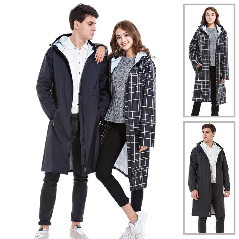 Длинные Водонепроницаемые мужские и женские куртки для дождливой погоды девочек