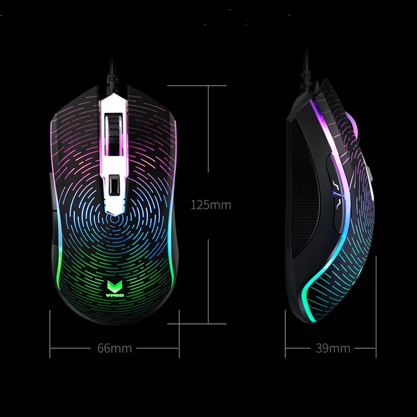 Игровая мышь Rapoo V25S 5300FPS 7000DPI встроенная память СВЕТОДИОДНЫЙ многоцветный