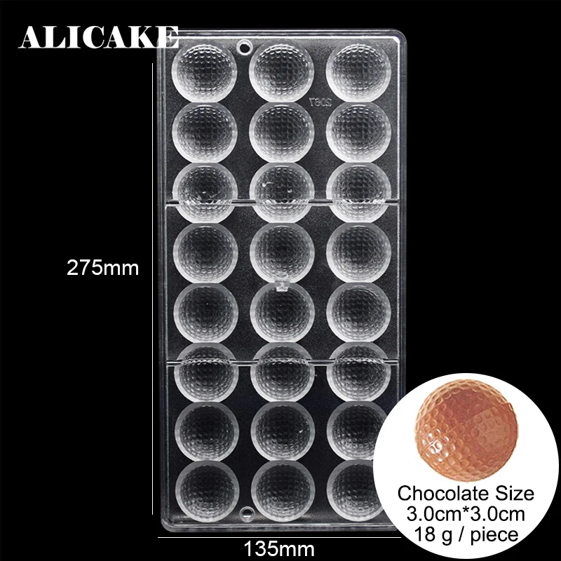 3D Golf Molds of Chocolate Bakeware Dessert Baking Form Plastic for Baker Party Pastry Cake Tools Polycarbonate Mould | Дом и сад