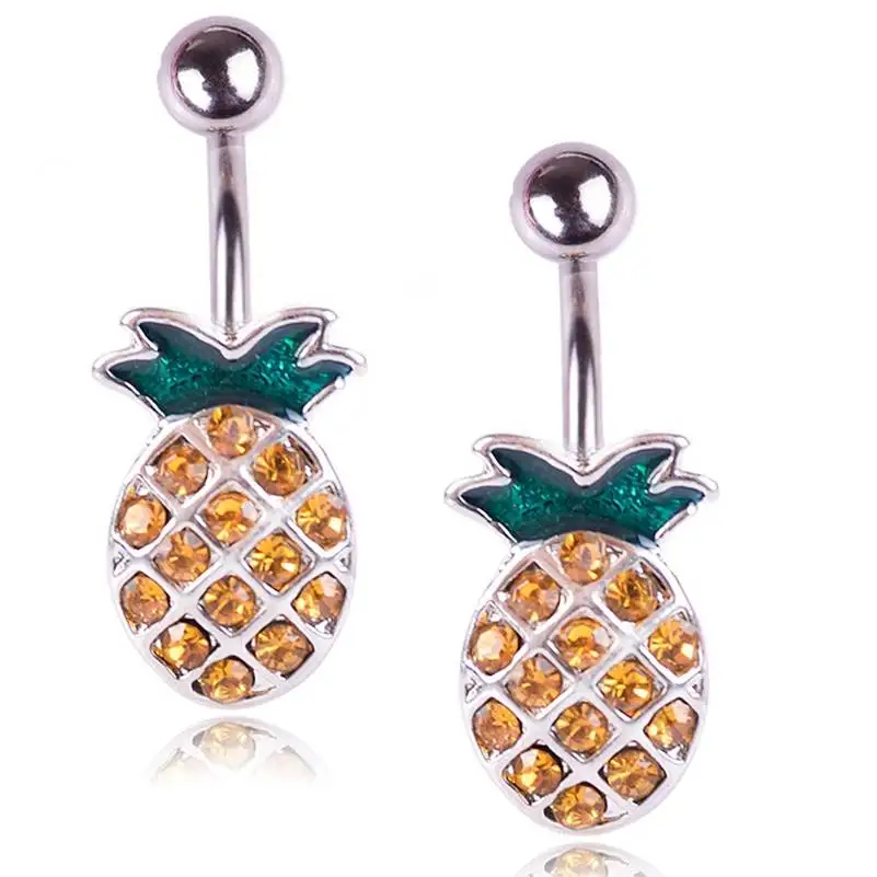 1/3/6Pcs/Set Surgical Steel Flower Pineapple Navel Piercings Belly Button Piercing Dangle Earrings Bar Sexy Body Jewelry | Украшения и