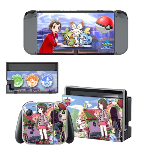 YSNS1860 Дорожный переключатель Виниловая наклейка для nintendo Switch консоль и контроллер Набор для кожи-для игры Pokemon Go Меч Щит - Цвет: YSNS1860