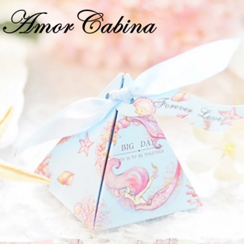 

30pcs Mermaid birthday party decoration wedding candy box children mermaid birthday party wedding supplies birthday gift