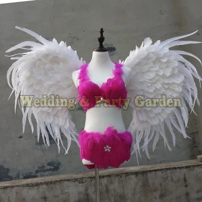 Костюм для косплея Взрослые белые крылья ангела перо фотографии модели Подиум