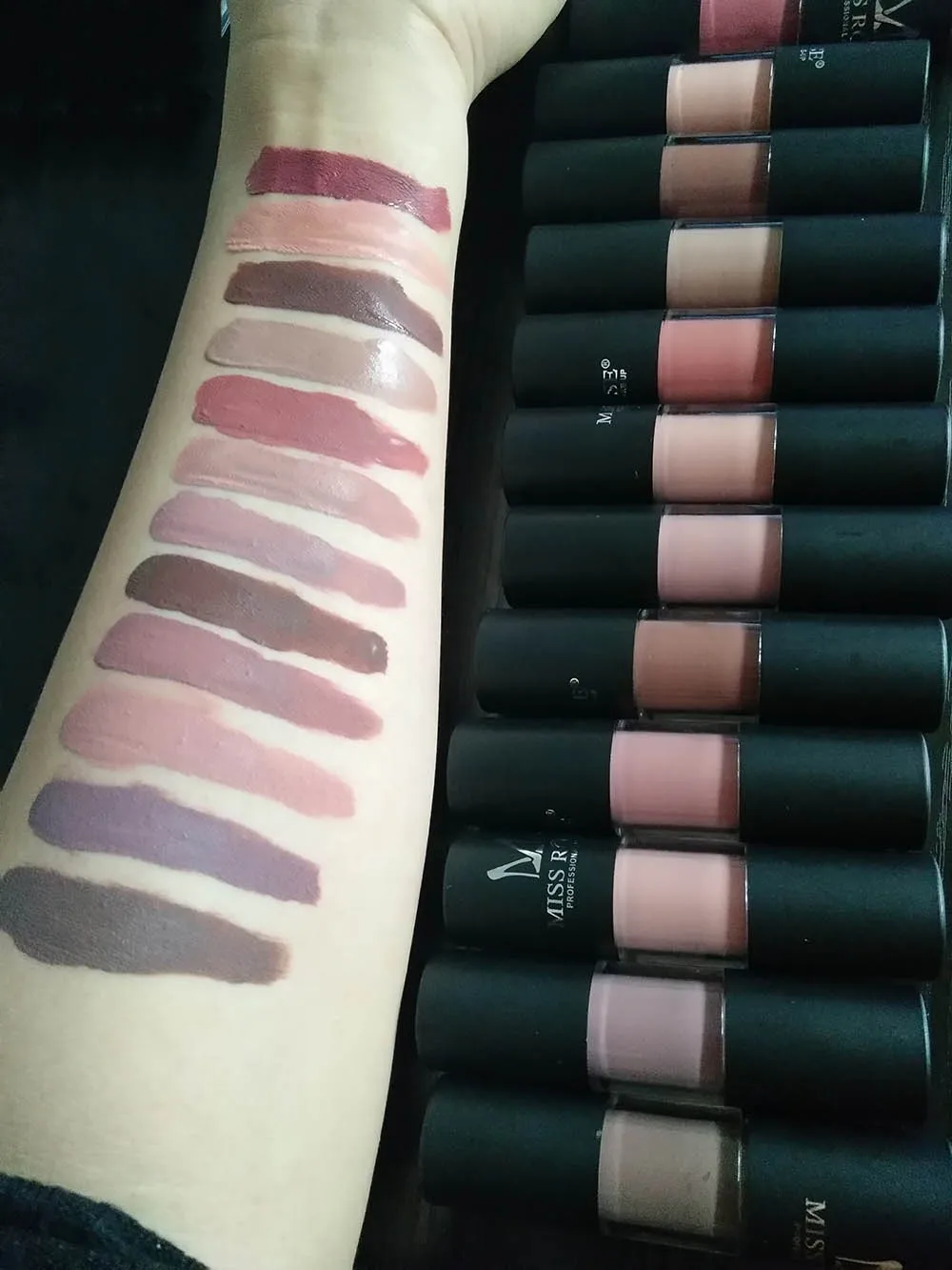 Miss Rose бархатная Матовая жидкая губная помада Водонепроницаемая блестящая 12