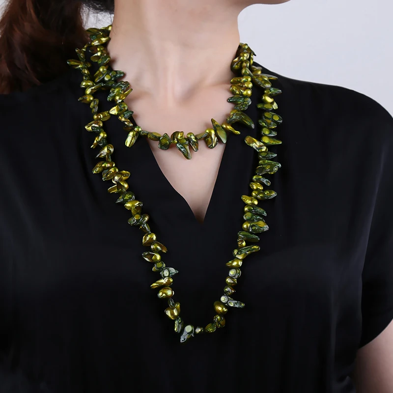 [NYMPH] ожерелье с жемчугом в стиле барокко длинные модные ожерелья из натуральной