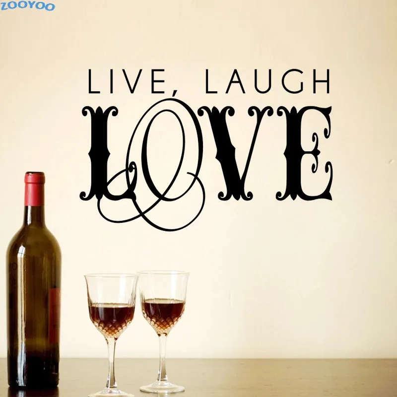 ZOOYOO Live Laugh Love Wall Sticker Home Decor Family Decals Removable Living Room Bedroom Decoration | Дом и сад