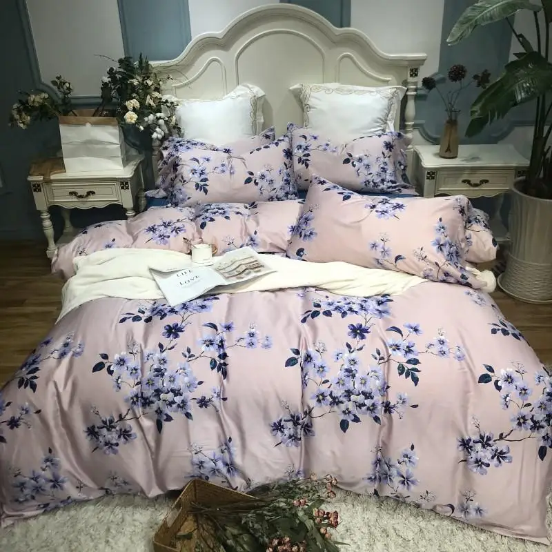 Египетский хлопок queen King size постельные принадлежности из шелка комплект роскошная простыня комплект резиновый простынь пододеяльник ropa de cama linge de lit
