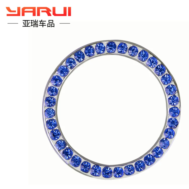 4 шт Bling Crystal Rhinestone Кнопка зажигания автомобиля кольцо автомобильная эмблема