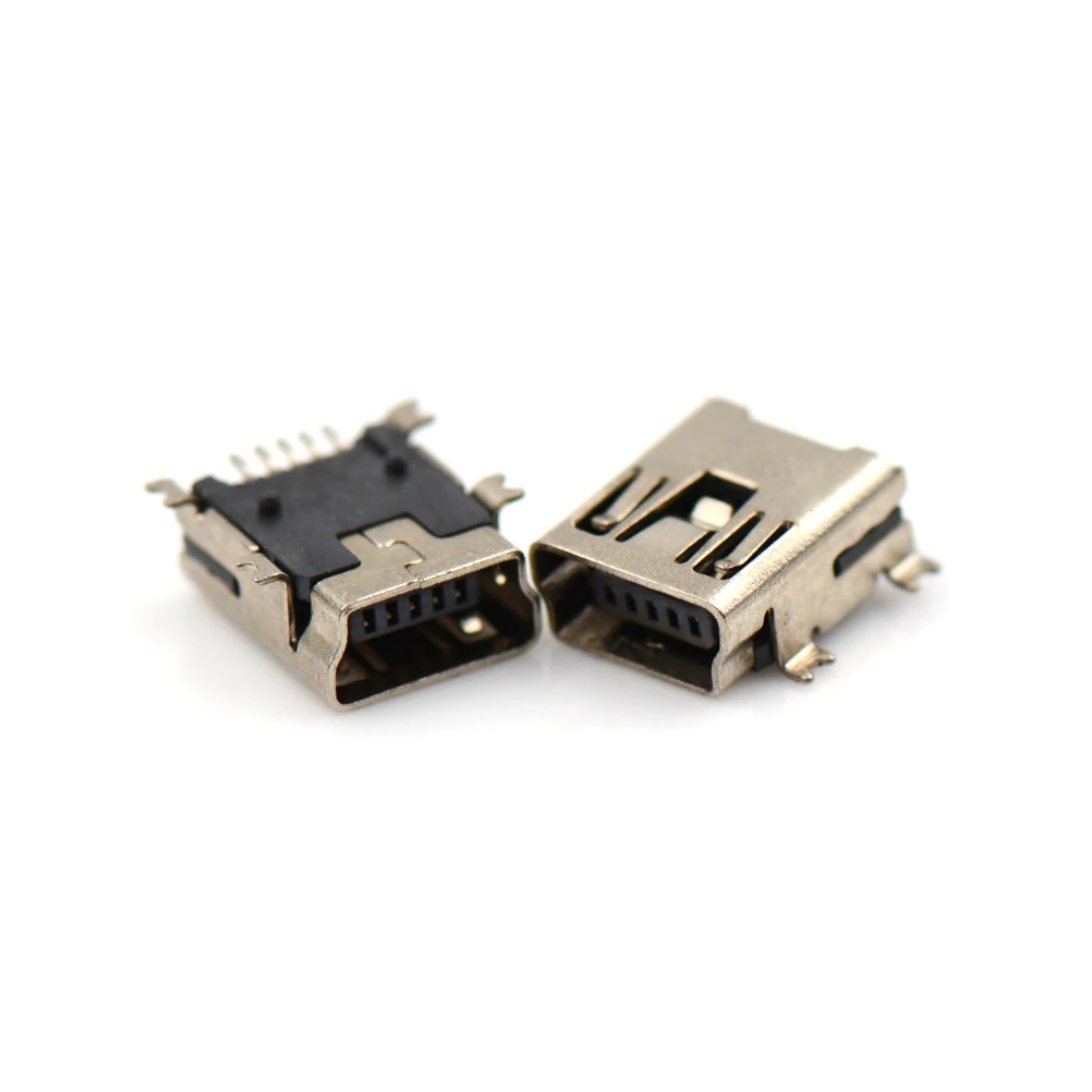 10 шт./лот 5pin мини USB разъем Seat Jack Usb Четыре ножки 5P вставки Plate Mini
