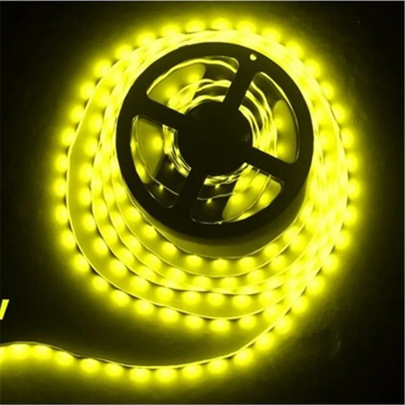 Yellow Светодиодный ленточный светильник RGB 12 В гибкий домашний праздничный декоративный светильник ing SMD 5050 водонепроницаемый 4PIN 2PIN 1 м-5 м ТВ фоновая стена Горячая M5 - Испускаемый цвет: Yellow