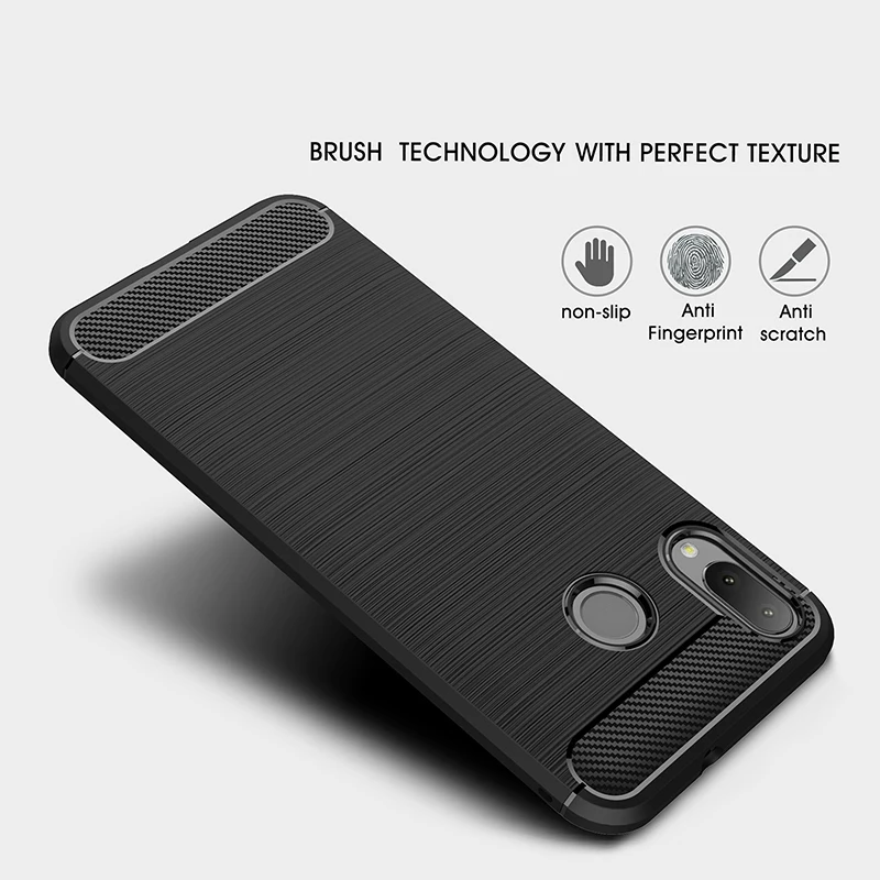 For ASUS Zenfone Max Pro M2 ZB631KL Case Soft Silicone Brushed Carbon Fiber ZB633KL Armor Phone Cover |