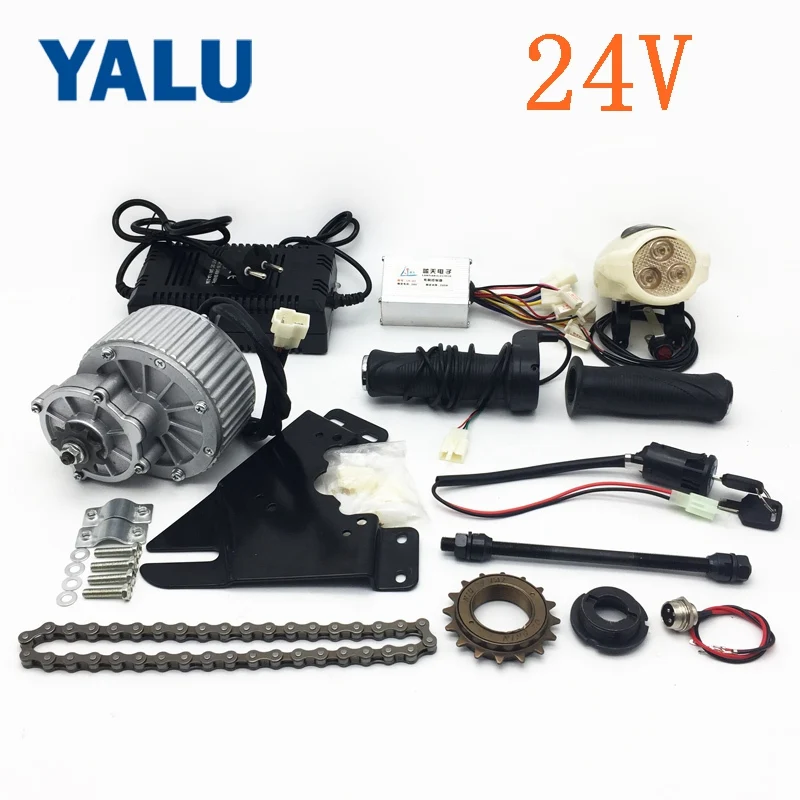 with Common Throttle YALU 24 в 450 Вт усиленный силовой комплект для переоборудования электрического велосипеда MY1018 горный электровелосипед мотор Набор для литиевой батареи скутер велосипед - Цвет: with Common Throttle