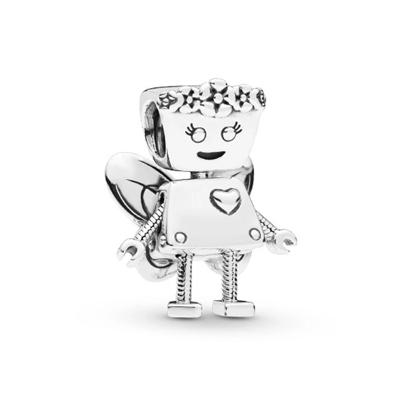 Octbyna Европейский робот цветок фея Белла DIY бисера Подходит Pandora амулеты браслет