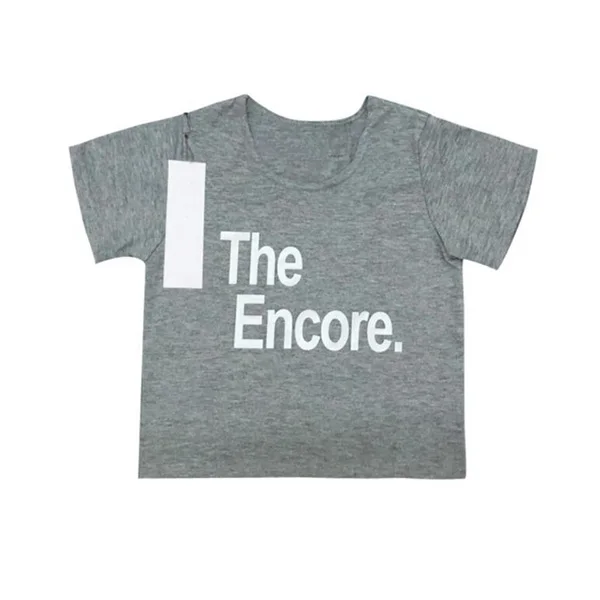 the encore gray Новые летние одинаковые комплекты одежды для всей семьи футболки для мамы, папы и ребенка одежда для семьи Детские футболки для мальчиков, детские футболки топы для девочек - Цвет: the encore gray