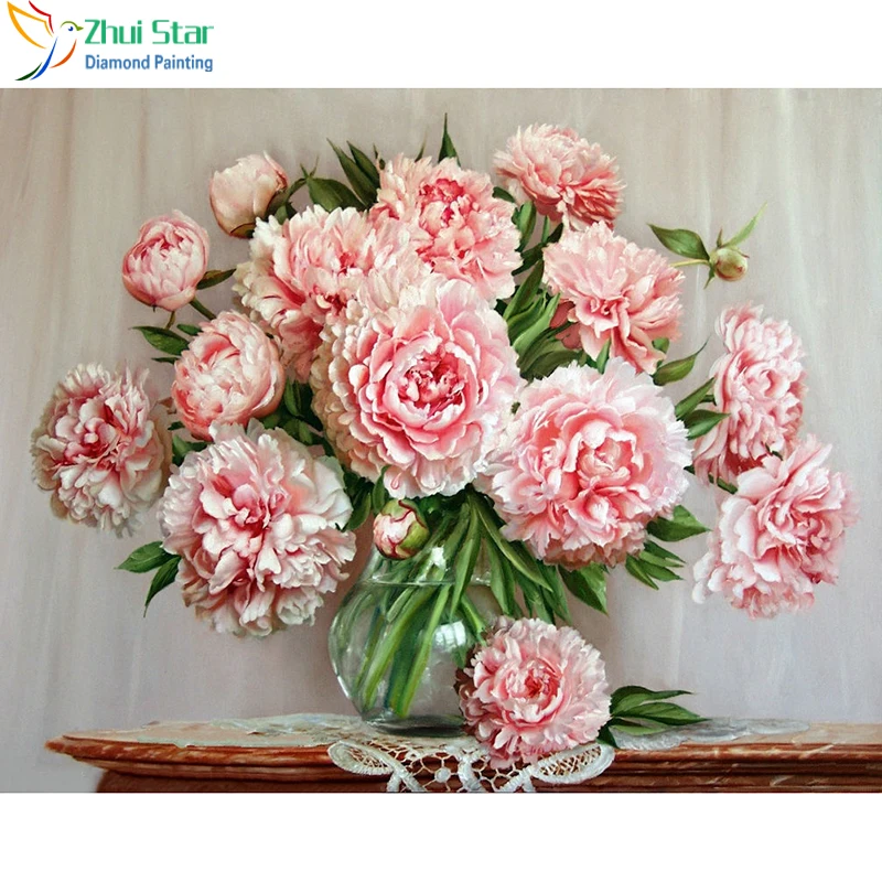 

Zhui star 5d diy full square drill diamond painting embroidery Carnations Diamond Cross Stitch Rhinestone mosaic home decor gift