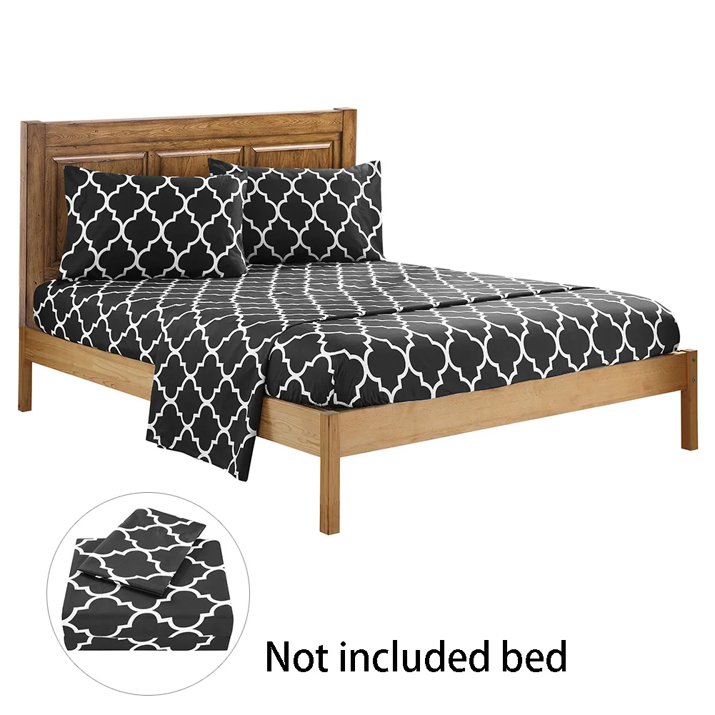 4 шт. набор домашний плоский лист Натяжной Лист Печать отель простынь для