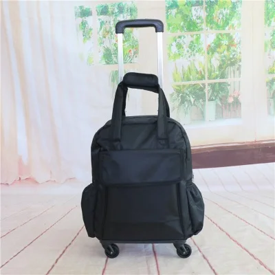 Women Travel Trolley Bags travel Backpack with wheel Rolling luggage trolley backpack waterproof Oxford Rolling Baggage Suitcase - Цвет: not Uninstall