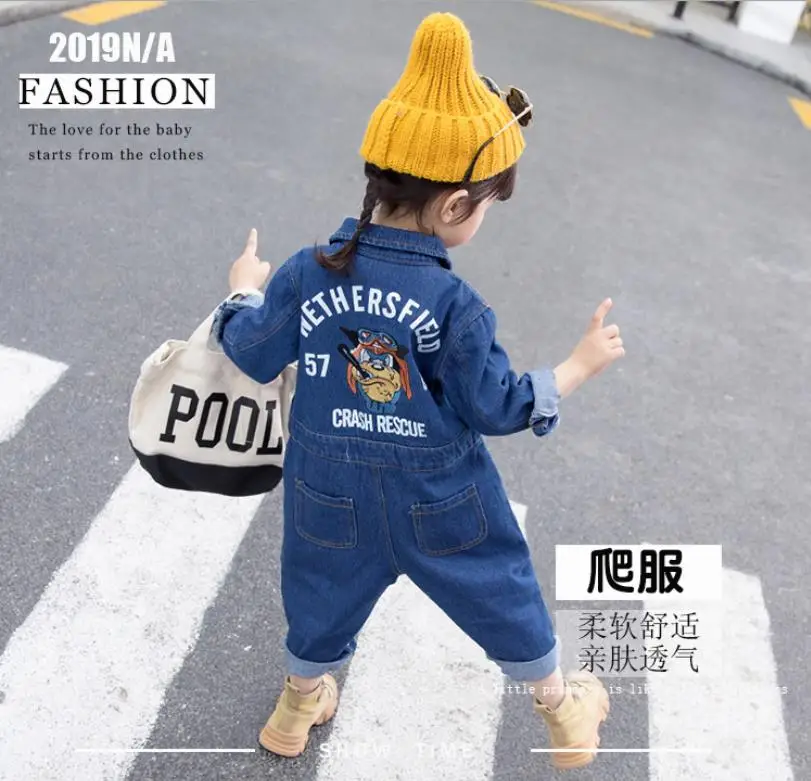 Одежда для маленьких девочек джинсовые комбинезоны малышей коллекция 2019 года