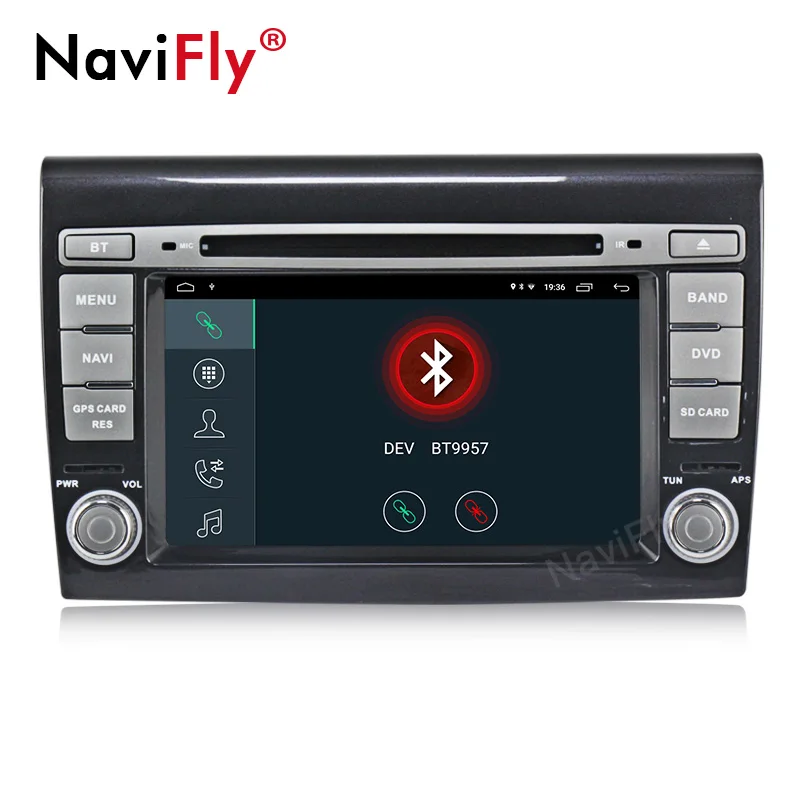 NaviFly автомобильный мультимедийный плеер Android9.1 GPS 2 Din стерео система для Fiat/Bravo