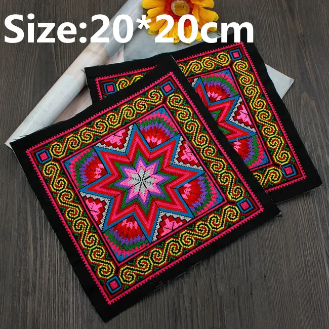 Большая квадратная вышитая аппликация для одежды куртки украшения ручной работы