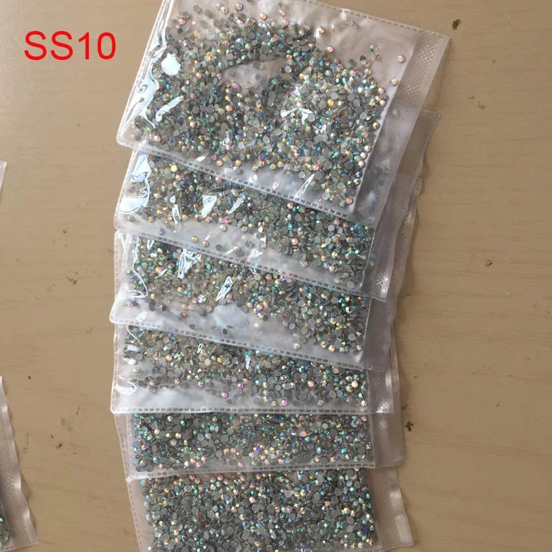 6 упак./лот Clear AB SS10 Crystal DMC стразы горячей фиксации Стразы с кристаллами клеем для