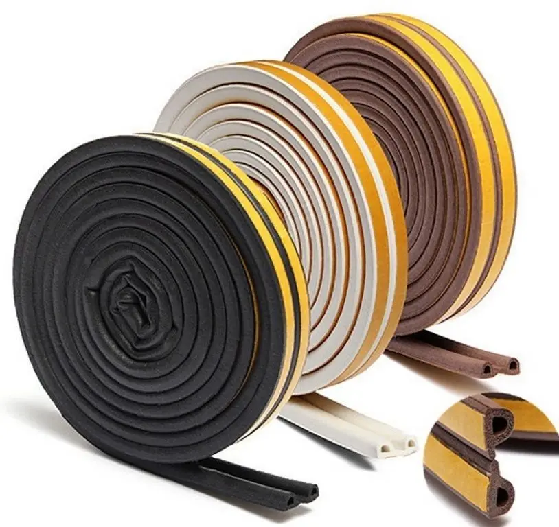 5/10M Self Adhesive D Type Doors and For Windows Foam Seal Strip Soundproofing Collision Avoidance Rubber | Дом и сад
