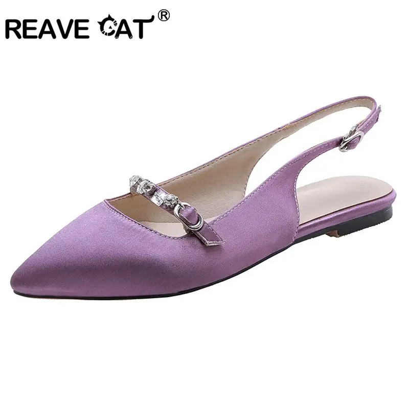 Женские атласные сандалии REAVE CAT повседневные Летние праздничные туфли