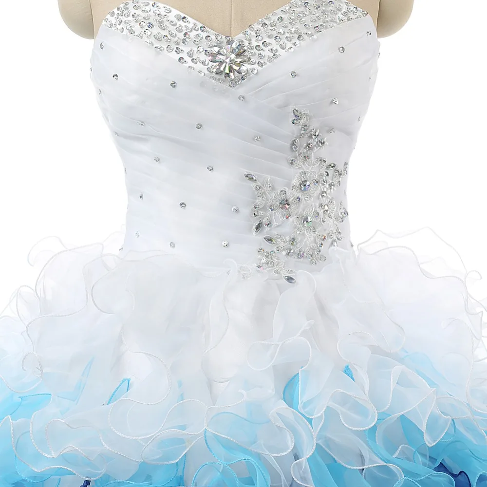 NOBLE WEISS In Stock Real Picture Organza Sweetheart with Sequins and Beads Lace up Back Short Prom Dresses | Свадьбы и торжества