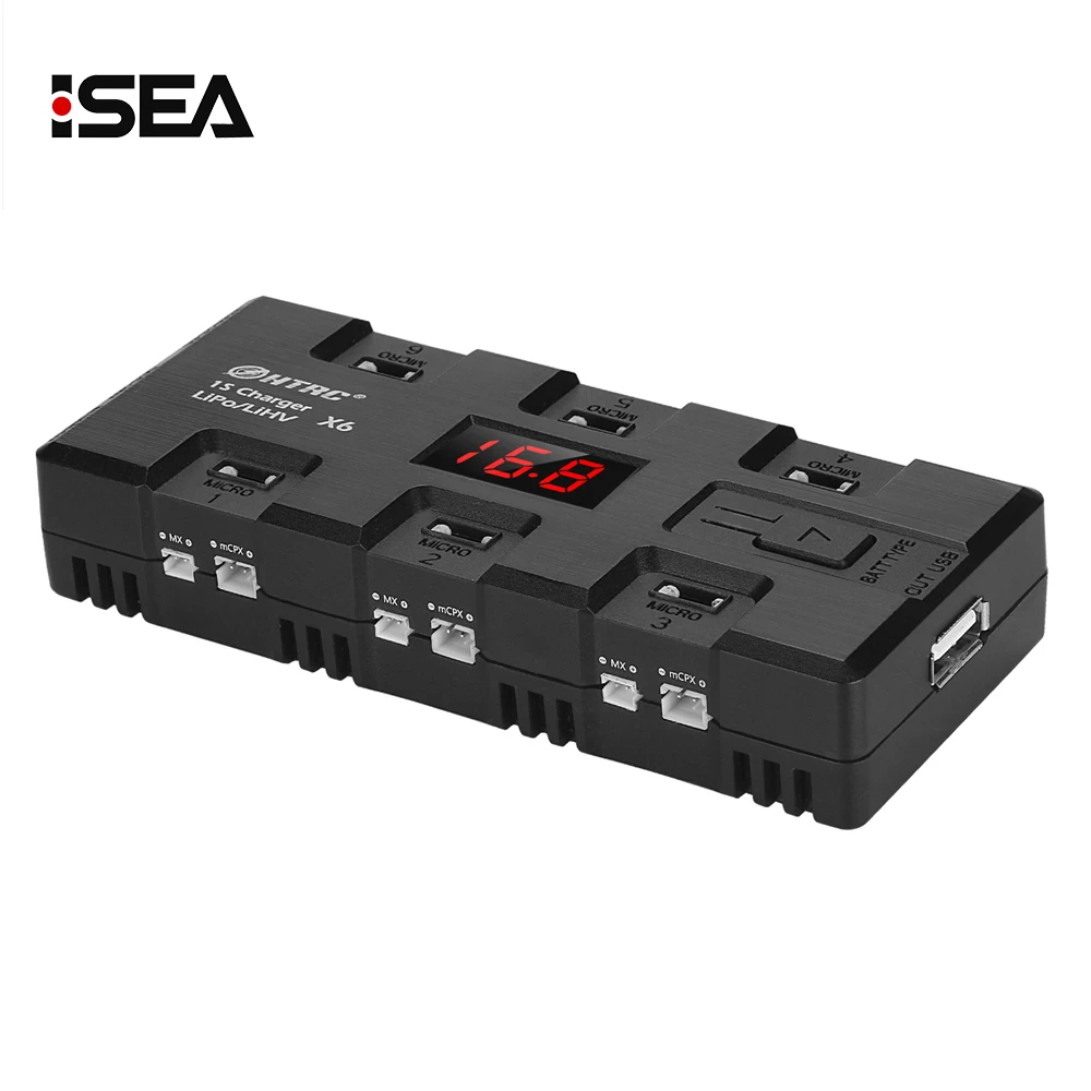 HTRC X6 1S LiHV LiPo зарядное устройство DC вход 6 26V каналов с микро MX MCPX JST порт для