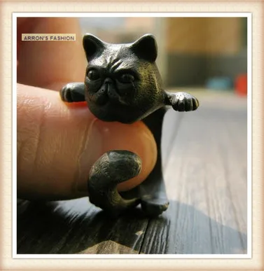 Новейшее Ретро Хиппи Гарфилд Кот кольцо свободного размера модное животное