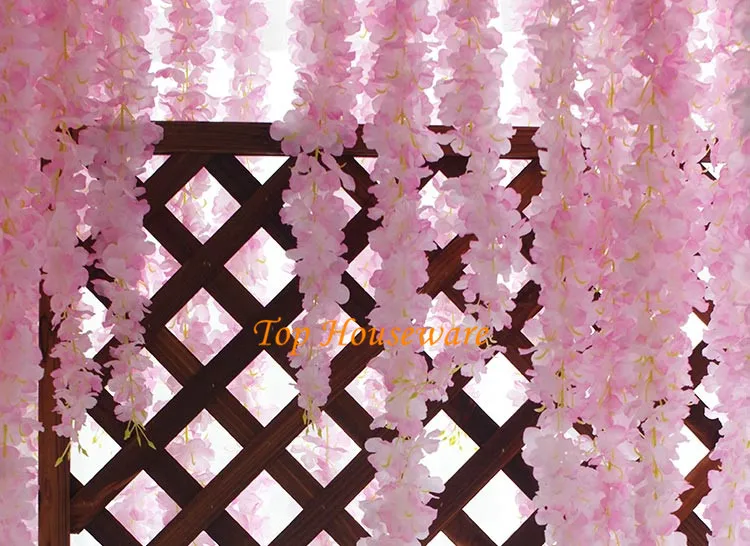 

11colors Artificial Silk cherry Vines Orchid Flower Rattan For Wedding Party Decorations Home Ornament Can be extended