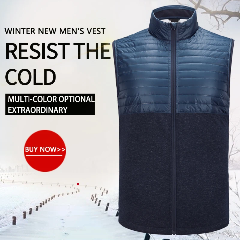 Men's outdoor vest jacket Slim collar collar sleeveless warm jacket casual running hiking vest men