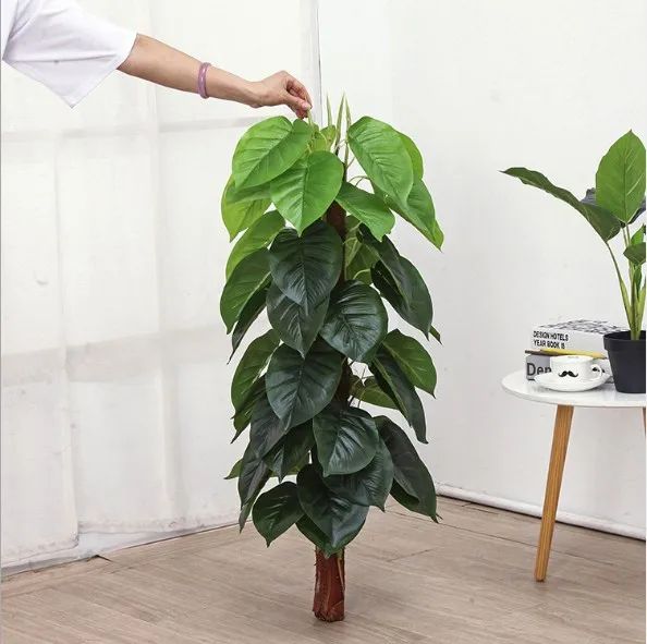Зеленый Искусственные растения дерево большие Epipremnum Aureum растения искусственная зелень искусственное дерево растение искусственная зелень - Цвет: Зеленый