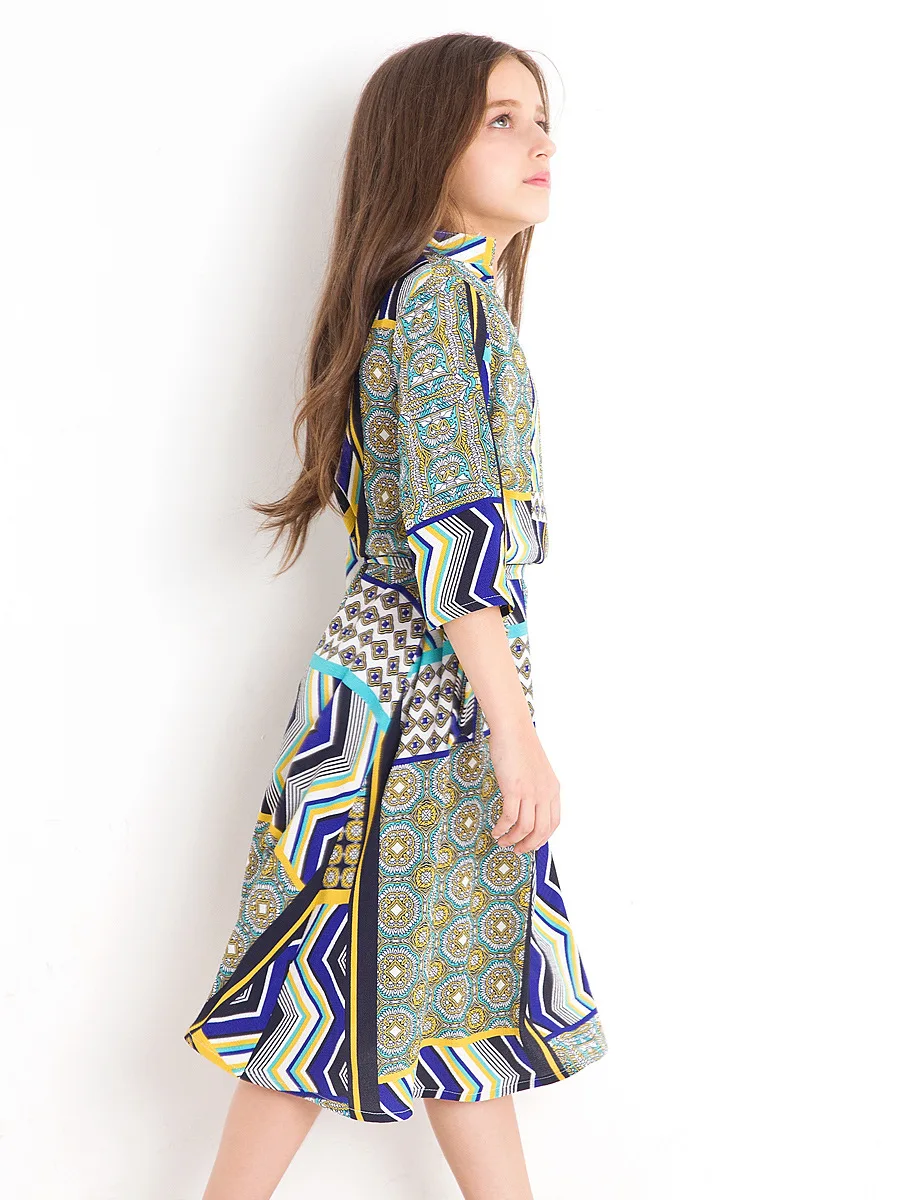 Платье для девочек богемное шифоновое летнее платье подростков 7 8 10 12 14 лет