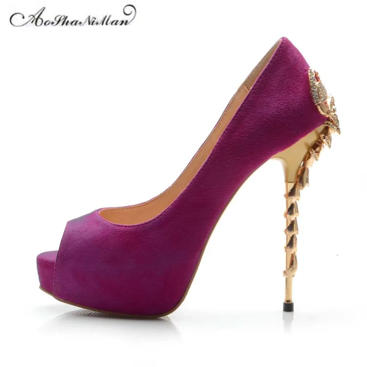 Новинка 2019 года свадебные фиолетовые туфли из натуральной кожи для невесты