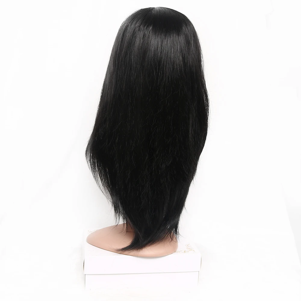 Черный прямой парик с челкой Suri Hair афроамериканский длинный синтетический