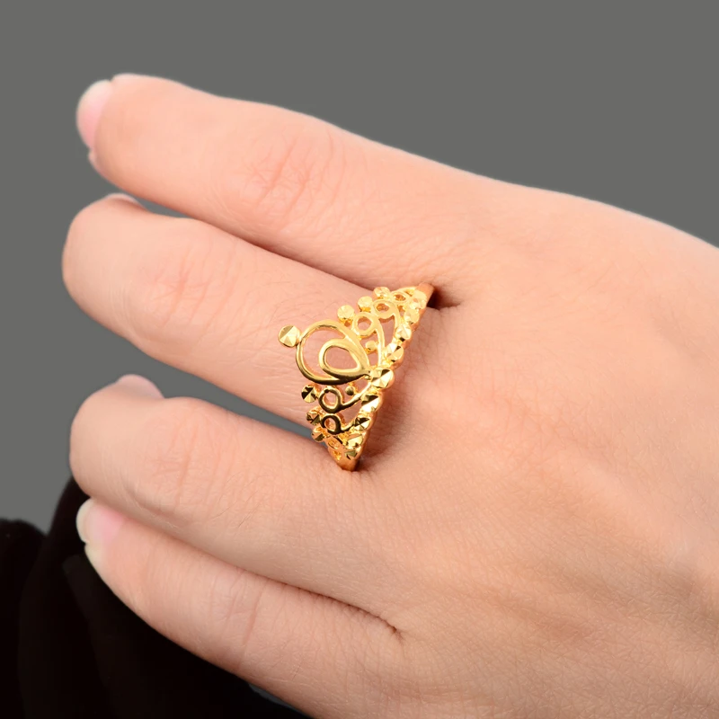 Высококачественные кольца королевской короны 24 к золотого цвета изысканные