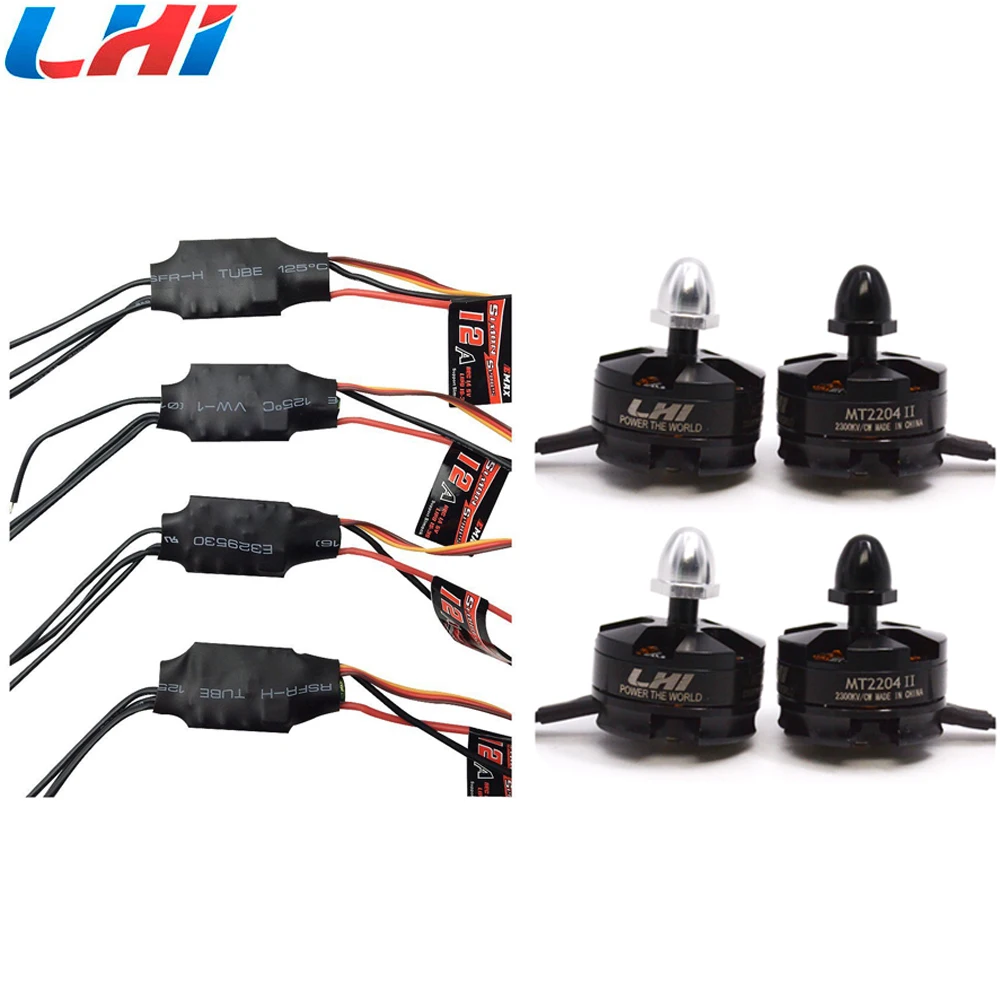 4x Simonk 12A ESC + 4x2204 2300KV бесщеточный двигатель для 250 мм дрона квадрокоптера