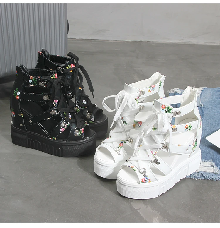 Новые женские босоножки; Женская Повседневная дышащая удобная прогулочная обувь; Летняя обувь на платформе с открытым носком на высоком каблуке; модельная женская обувь;#617