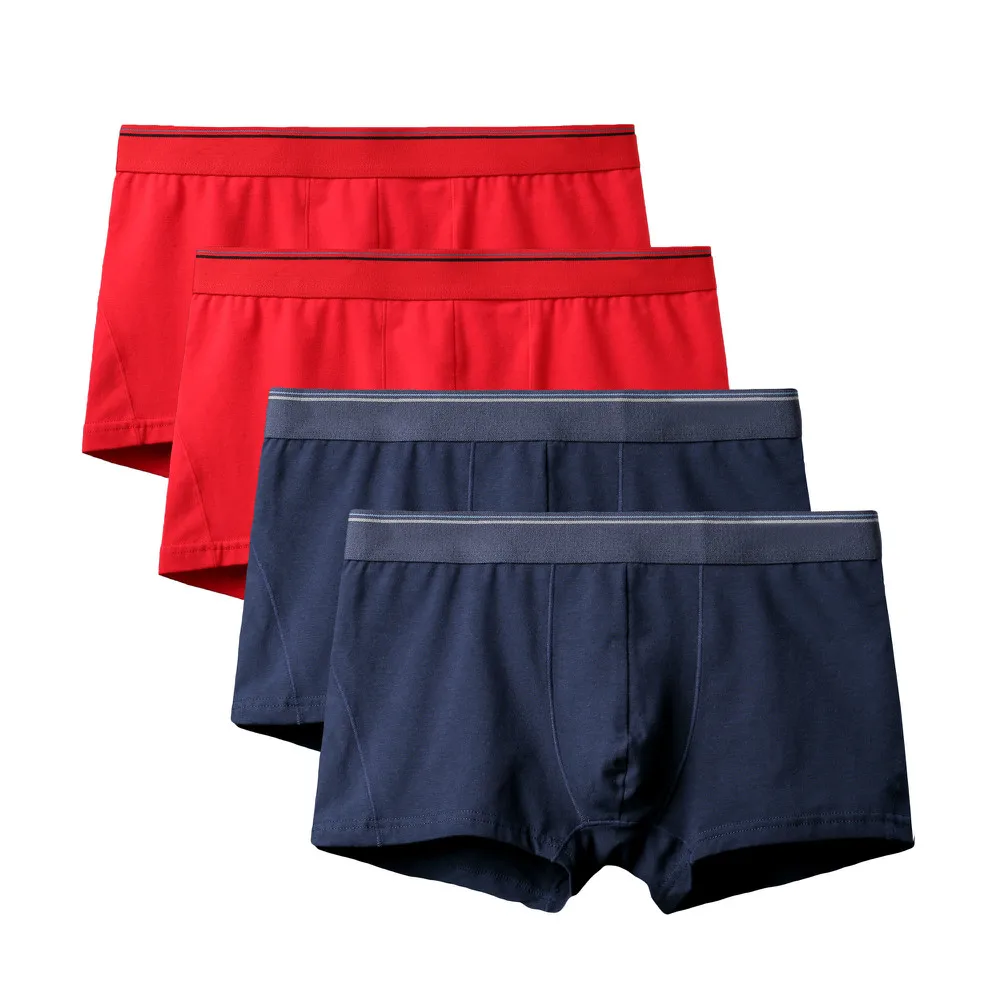 4Pcs A2425 Mix B29 4 шт./партия, горячее мужское хлопковое нижнее белье, мужские боксеры, привлекательное нижнее белье, мужские комфортные трусики из «дышащей» ткани, Cueca, боксеры, шорты, плюс жир 6XL - Цвет: 4Pcs A2425 Mix B29