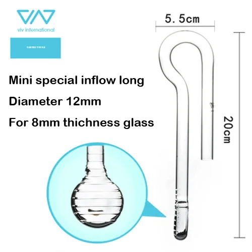 Special in 12mm long VIV стеклянная труба мини нано Лилия Орхидея пион реактивный вход из фильтра аксессуар качество ada 9 мм 12 мм воды завод аквариум пейзаж - Цвет: Special in 12mm long