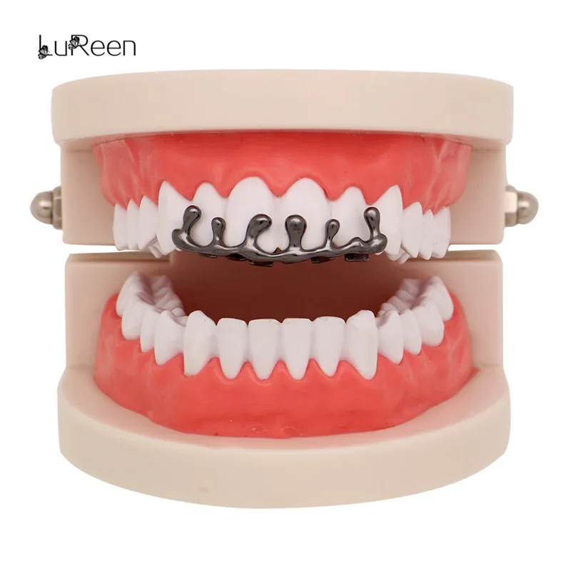LuReen Custom Fit золотые зубы грили капельные грили зубные верхние и нижние грили Косплей зубные колпачки ювелирные изделия вечерние XHYT1044