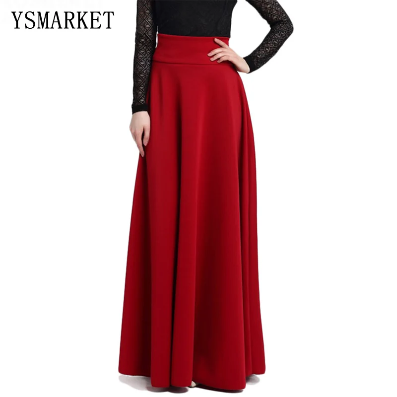 

Женская плиссированная юбка YSMARKET, элегантная Однотонная юбка с высокой талией бордового, черного цветов, 5XL, модель E7419