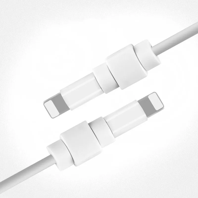 10 шт. Мини милый силиконовый USB кабель протектор передачи данных Шнур защитный чехол для сматывания кабеля чехол для iPhone 5 6 6s 7 Plus 8 кабель