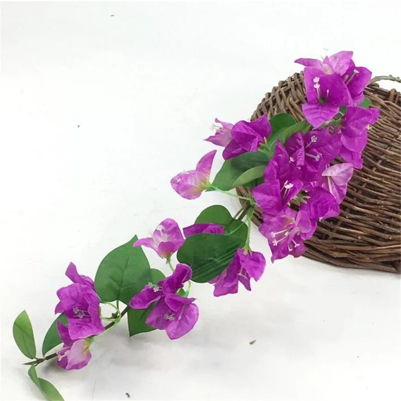 purple 78cm 10p Искусственные бугенвиллеи дерево стебли 6 цветов шелк бугенвиллеа spectabilis цветок ветви деревьев для свадьбы центральный - Цвет: purple 78cm 10p