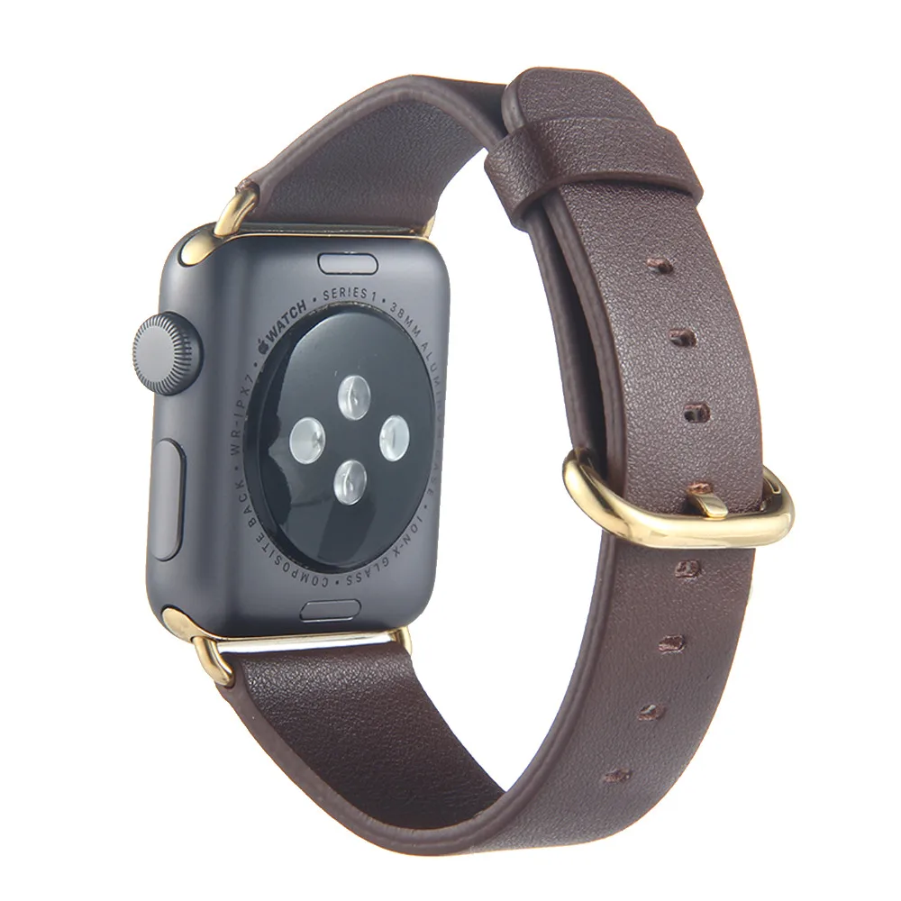 Ремешок из натуральной кожи для Apple Watch Band SE 38 мм 42 40 44 браслет на запястье iWatch Series 6
