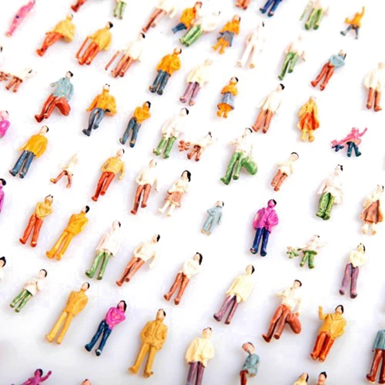 100pcs HO Scale 1:100 Mix Painted Model Train Park Street Passenger People Figures|figure model|figures peoplefigures |