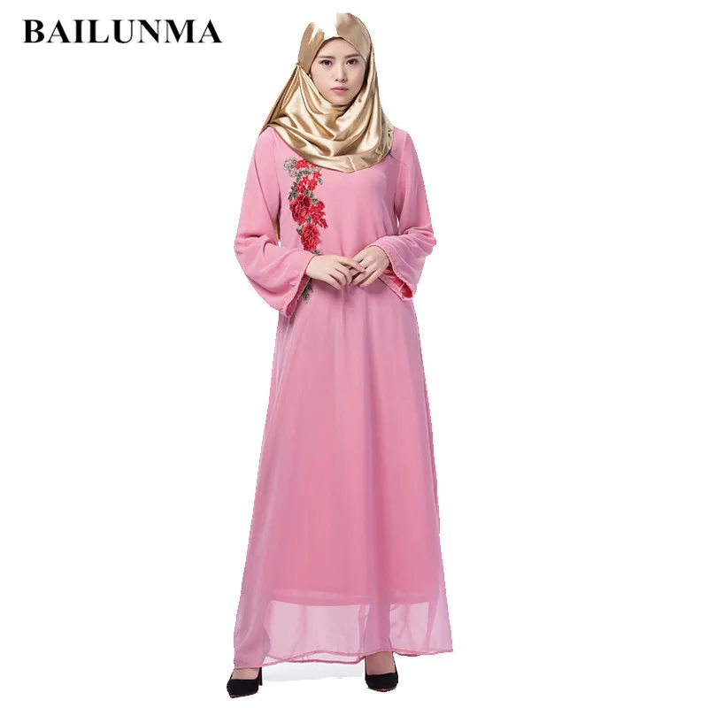 Вышивка, кафтан, шифоновое мусульманское платье, абайя, мусульманские товары, Турецкая одежда, мусульманские платья