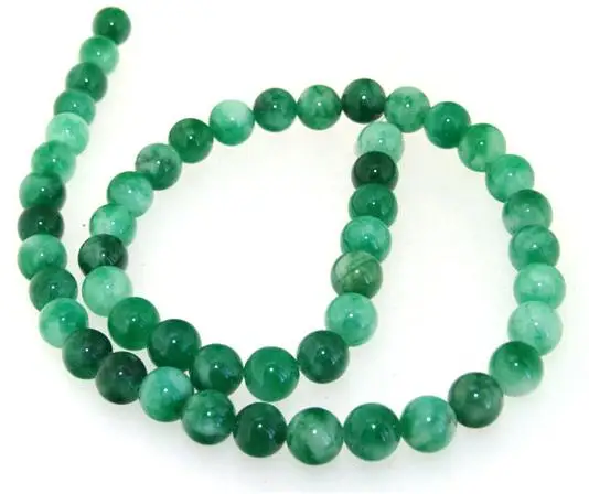 

Unique Pearls jewellery Store 8mm Green Jade Round Gemstone Loose Beads One Full Strand 15 inches LC3-0260